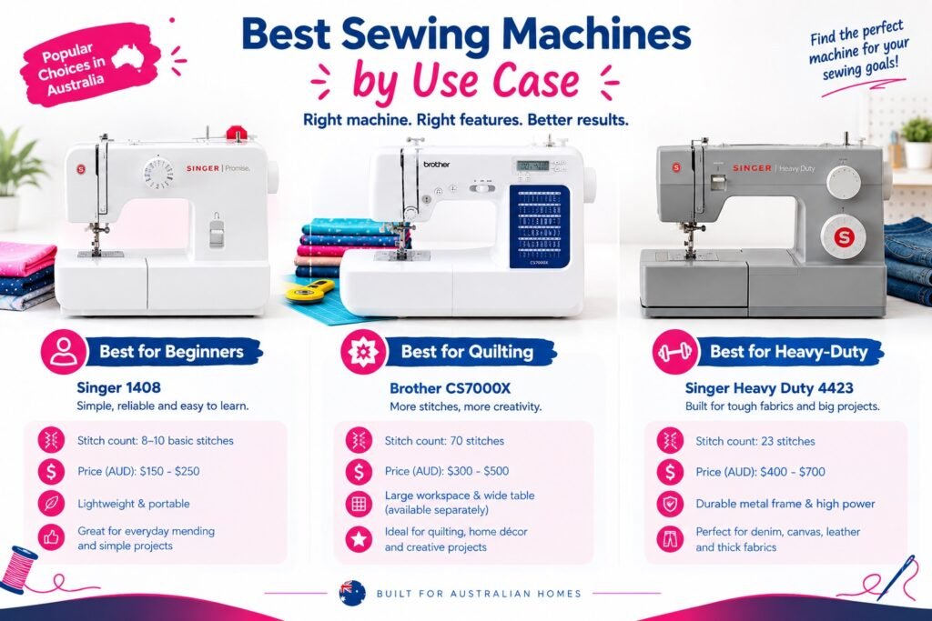 Best sewing machines by use case: beginner, quilting, and heavy-duty